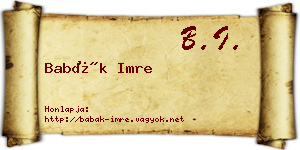 Babák Imre névjegykártya