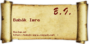 Babák Imre névjegykártya