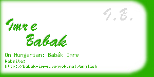 imre babak business card